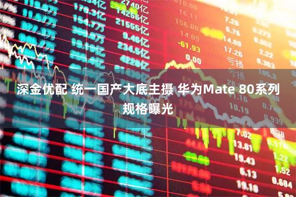 深金优配 统一国产大底主摄 华为Mate 80系列规格曝光