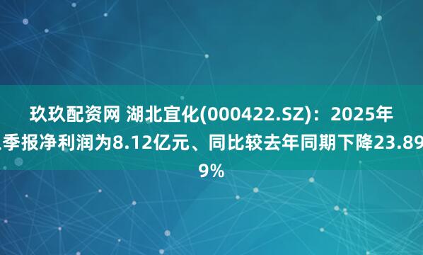 玖玖配资网 湖北宜化(000422.SZ)：2025年三季报净利润为8.12亿元、同比较去年同期下降23.89%
