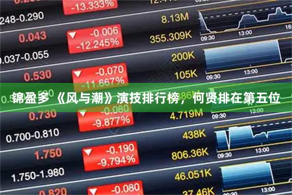 锦盈多 《风与潮》演技排行榜，何贤排在第五位