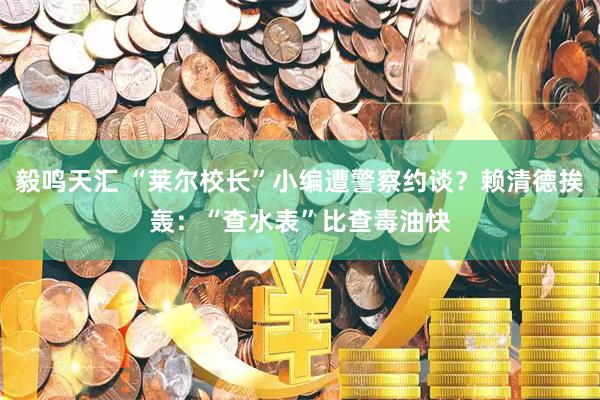 毅鸣天汇 “莱尔校长”小编遭警察约谈？赖清德挨轰：“查水表”比查毒油快